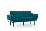 3-Sitzer-Schlafsofa Nitta Triple Petrol Green