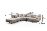 Ecksofa links Bentley Beige