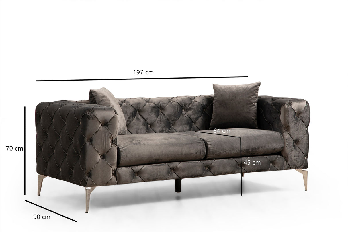 2-Sitzer-Sofa Como Anthrazit