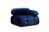 Modulare Bank 3-Sitzer mit Hocker Bubble Velvet Blue