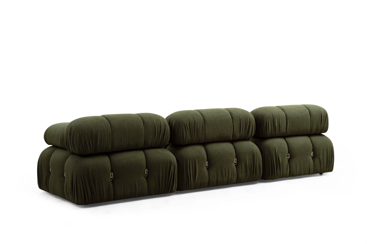 Modulare Bank 3sitzer mit Hocker Bubble Velvet Green