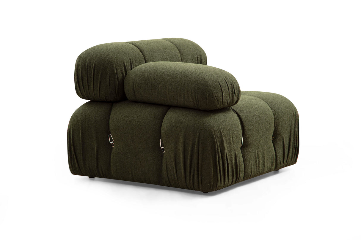 Modulare Bank 3sitzer mit Hocker Bubble Velvet Green