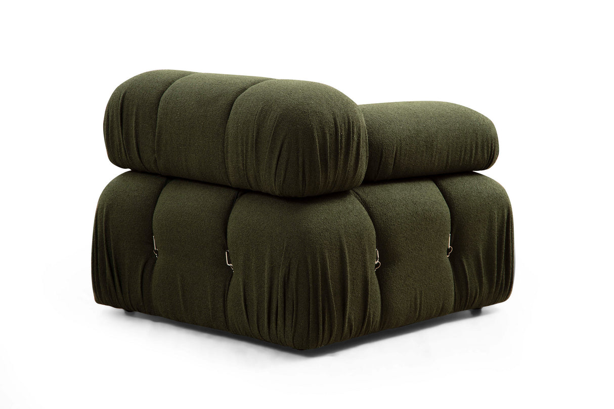 Modulare Bank 3sitzer mit Hocker Bubble Velvet Green