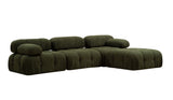 Modulare Bank 3sitzer mit Hocker Bubble Velvet Green