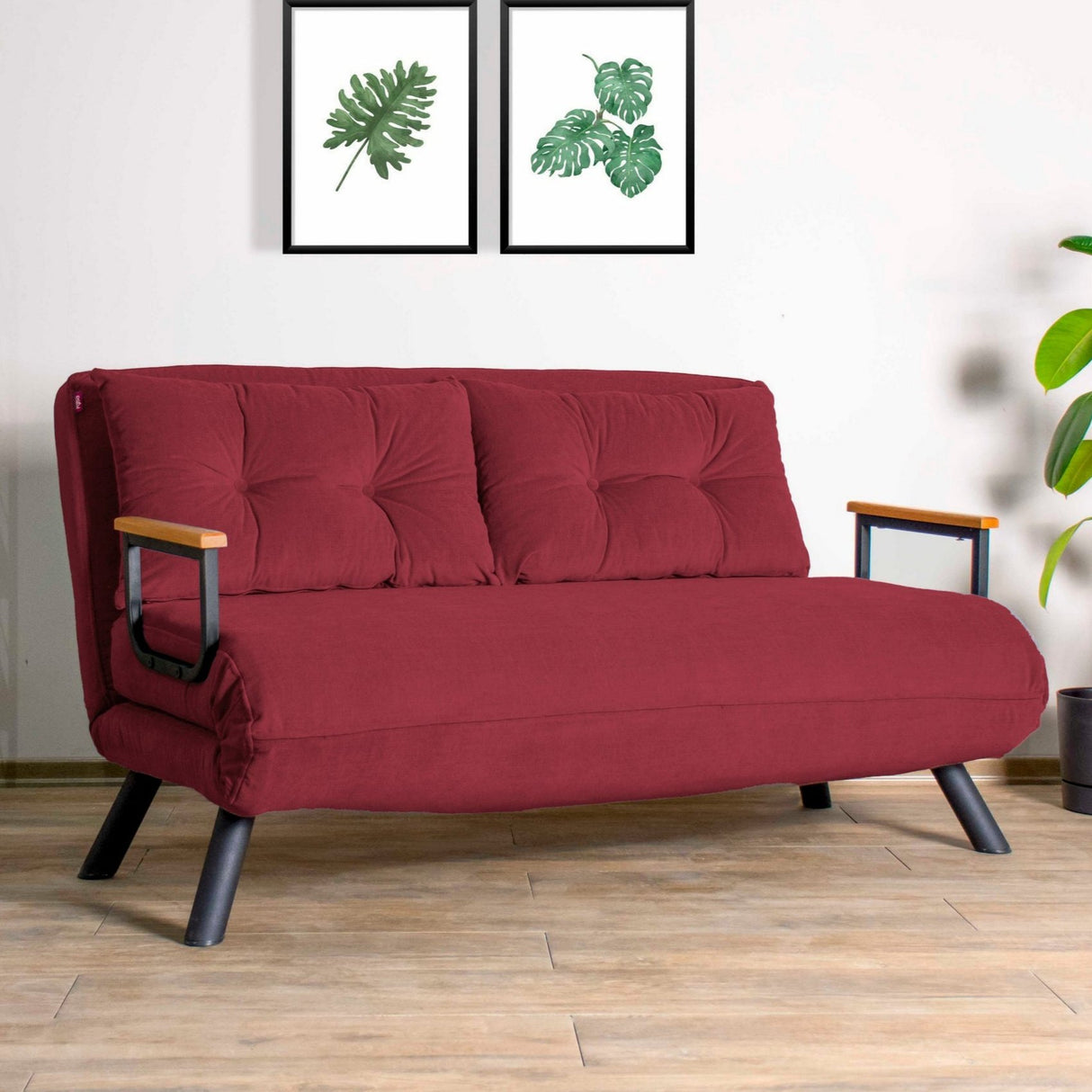 2-Sitzer-Schlafsofa Sando Maroon