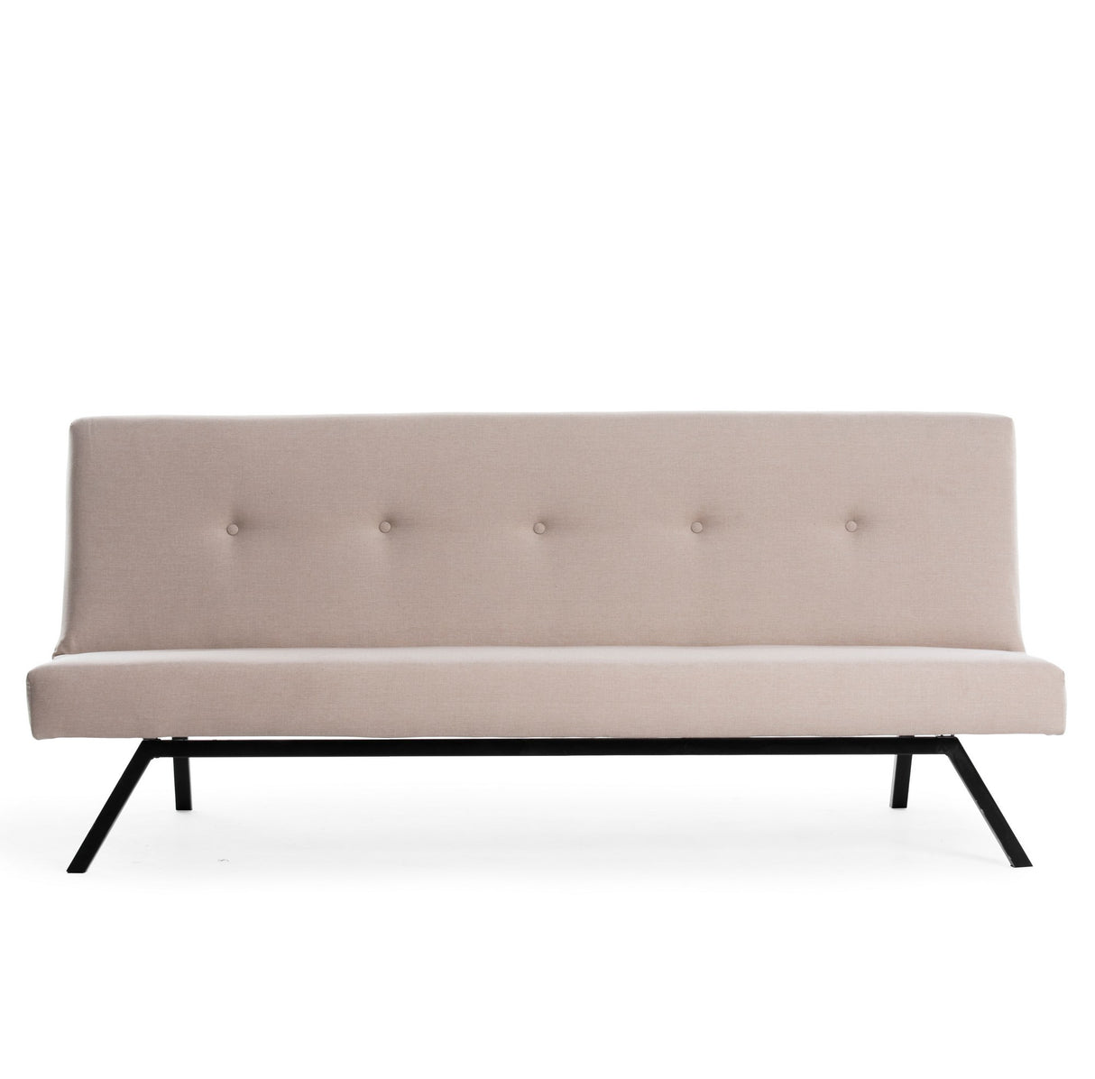 Schlafsofa Zoly 3-Sitzer aus cremefarbenem Stoff – 180 cm – ohne Armlehnen – Zoly