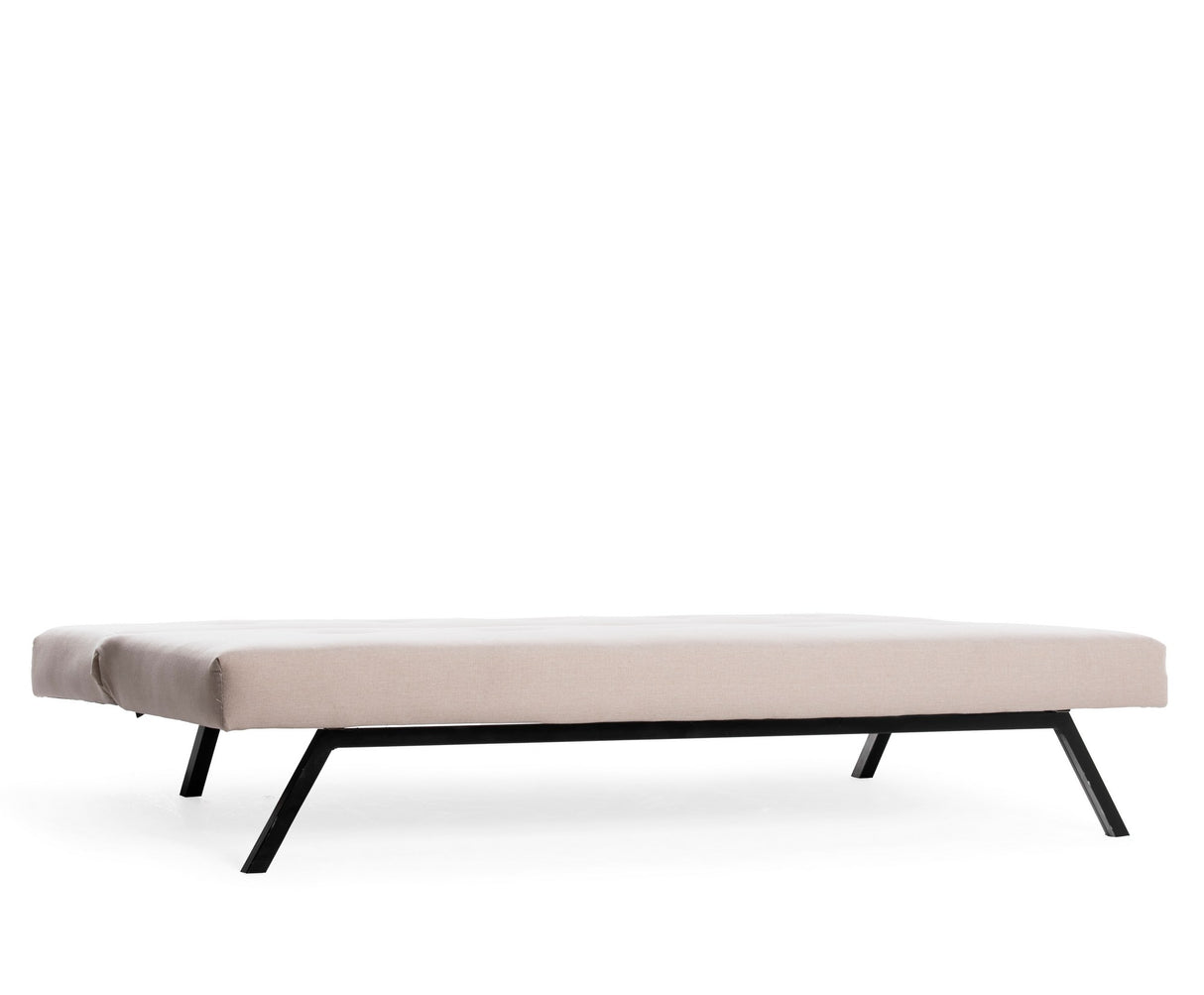 Schlafsofa Zoly 3-Sitzer aus cremefarbenem Stoff – 180 cm – ohne Armlehnen – Zoly