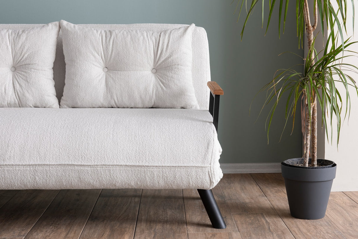 2-Sitzer-Schlafsofa Sando Creme