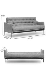 3-Sitzer-Schlafsofa Renge Dunkelgrau