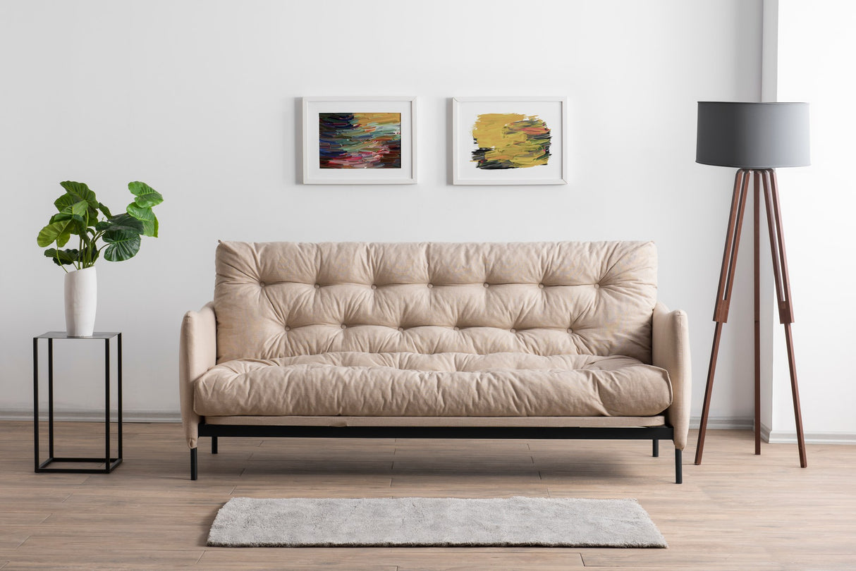 3-Sitzer-Schlafsofa Renge Creme