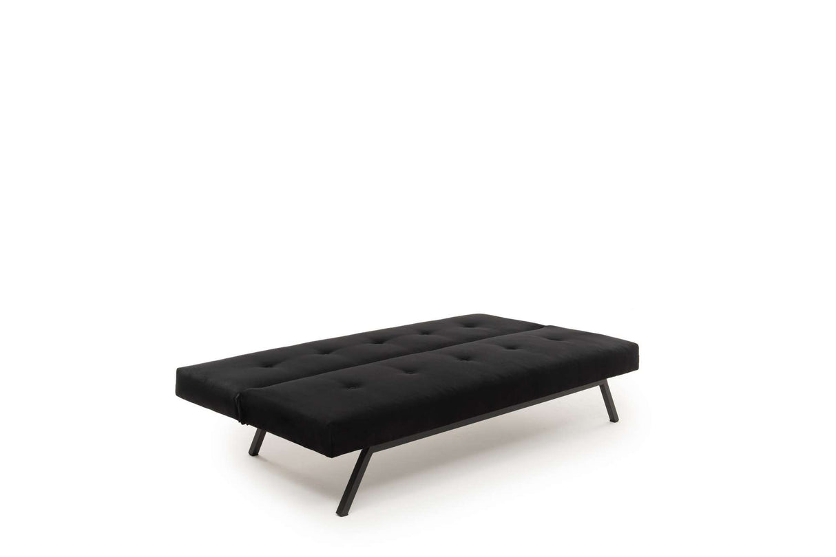 3-Sitzer Schlafsofa Zoly Schwarz Stoff - 180 cm - Ohne Armlehnen - Gepolstert 
