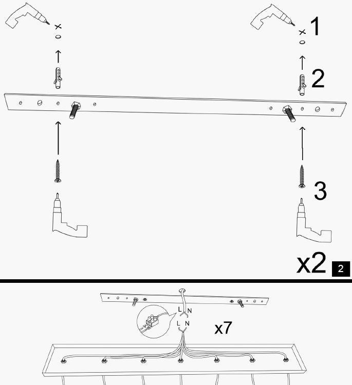 Wandlamp 3-lichts Zwart Metaal Brisa