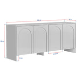 Arlen sidetable wit 180 cm Melamine gecoat houtcomposiet