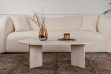 Ovaler Couchtisch Travertin-Look Sabla - 119x60 