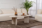 Ovaler Couchtisch Travertin-Look Sabla - 119x60 