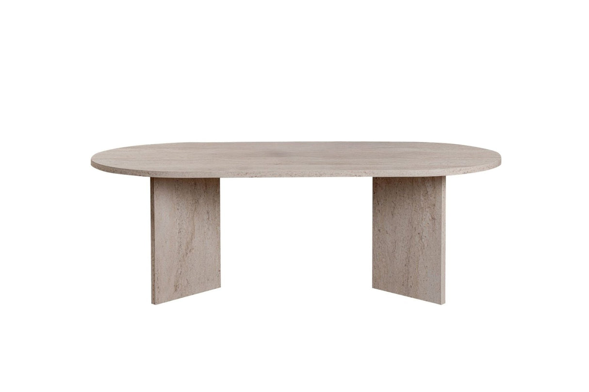Ovaler Couchtisch Travertin-Look Sabla - 119x60 