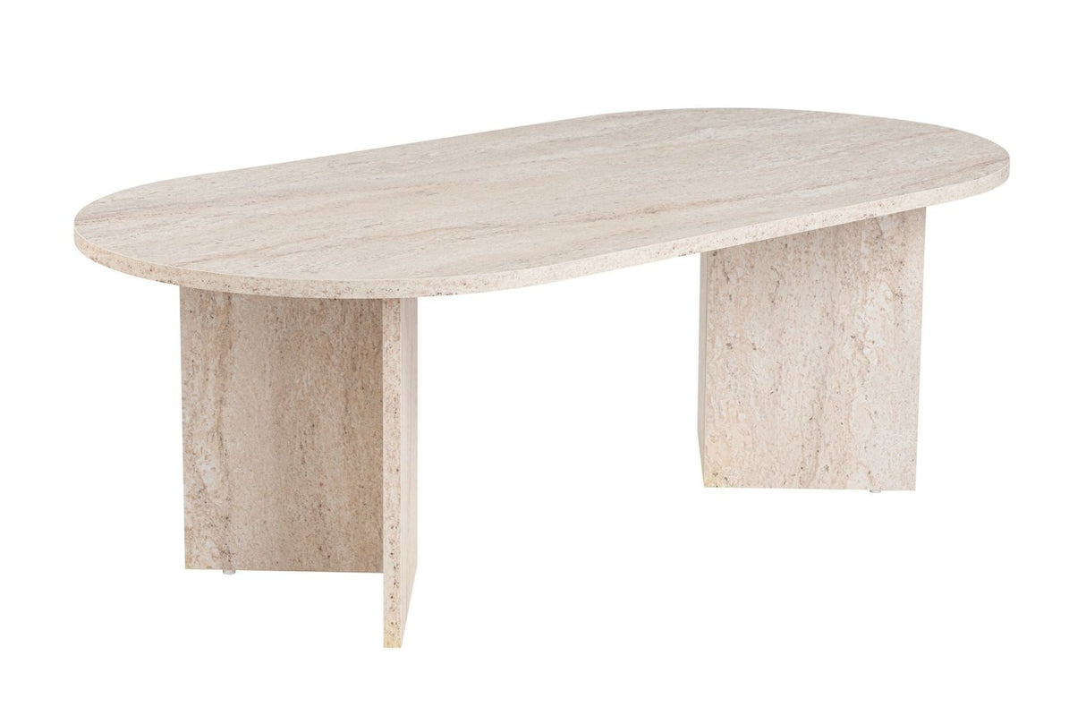 Ovaler Couchtisch Travertin-Look Sabla - 119x60 