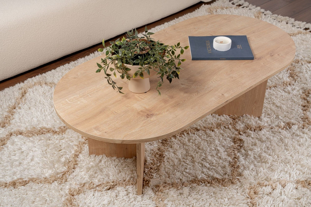 Ovaler Couchtisch Sapphire Eichenholzoptik Sabla - 119x60 