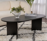 Ovaler Couchtisch Schwarz Holzoptik Sabla - 119x60 