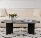Ovaler Couchtisch Schwarz Holzoptik Sabla - 119x60 