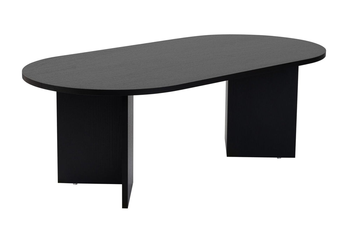 Ovaler Couchtisch Schwarz Holzoptik Sabla - 119x60 