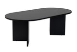 Ovaler Couchtisch Schwarz Holzoptik Sabla - 119x60 