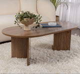 Ovale Salontafel Walnoot Look Sabla - 119x60