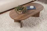 Ovale Salontafel Walnoot Look Sabla - 119x60