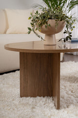 Ovale Salontafel Walnoot Look Sabla - 119x60