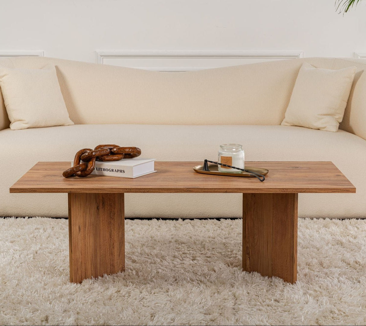 Rechteckiger Couchtisch Siban Atlantische Kiefernholzoptik - 119x60 cm 
