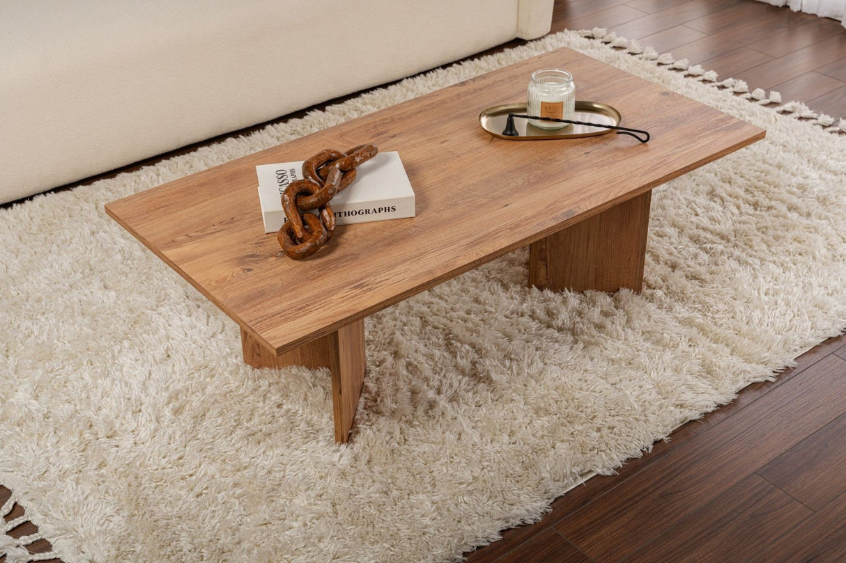Rechteckiger Couchtisch Siban Atlantische Kiefernholzoptik - 119x60 cm 