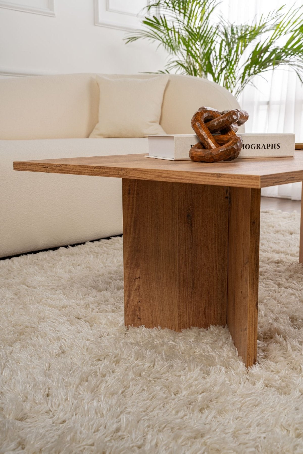 Rechteckiger Couchtisch Siban Atlantische Kiefernholzoptik - 119x60 cm 