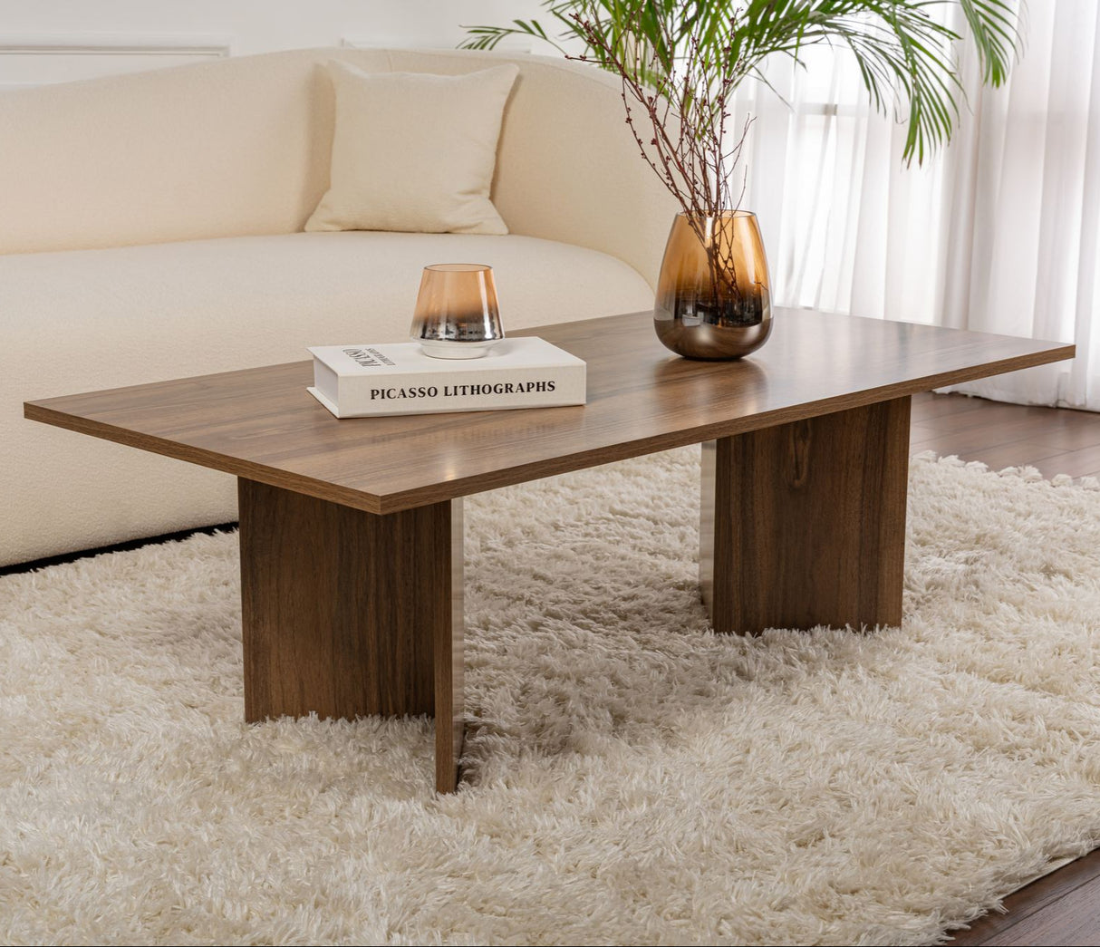 Rechteckiger Couchtisch Siban Walnussholzoptik - 119x60 cm 