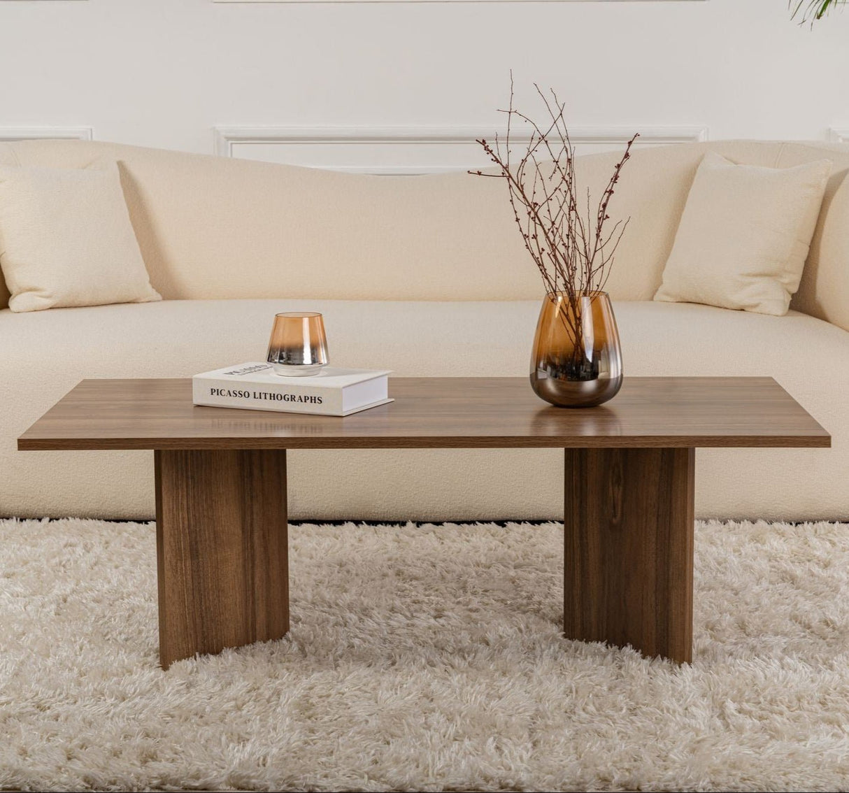 Rechteckiger Couchtisch Siban Walnussholzoptik - 119x60 cm 