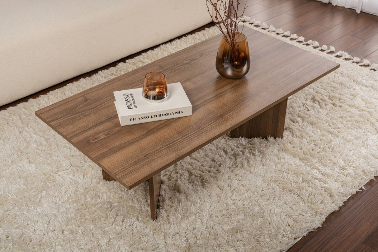 Rechteckiger Couchtisch Siban Walnussholzoptik - 119x60 cm 
