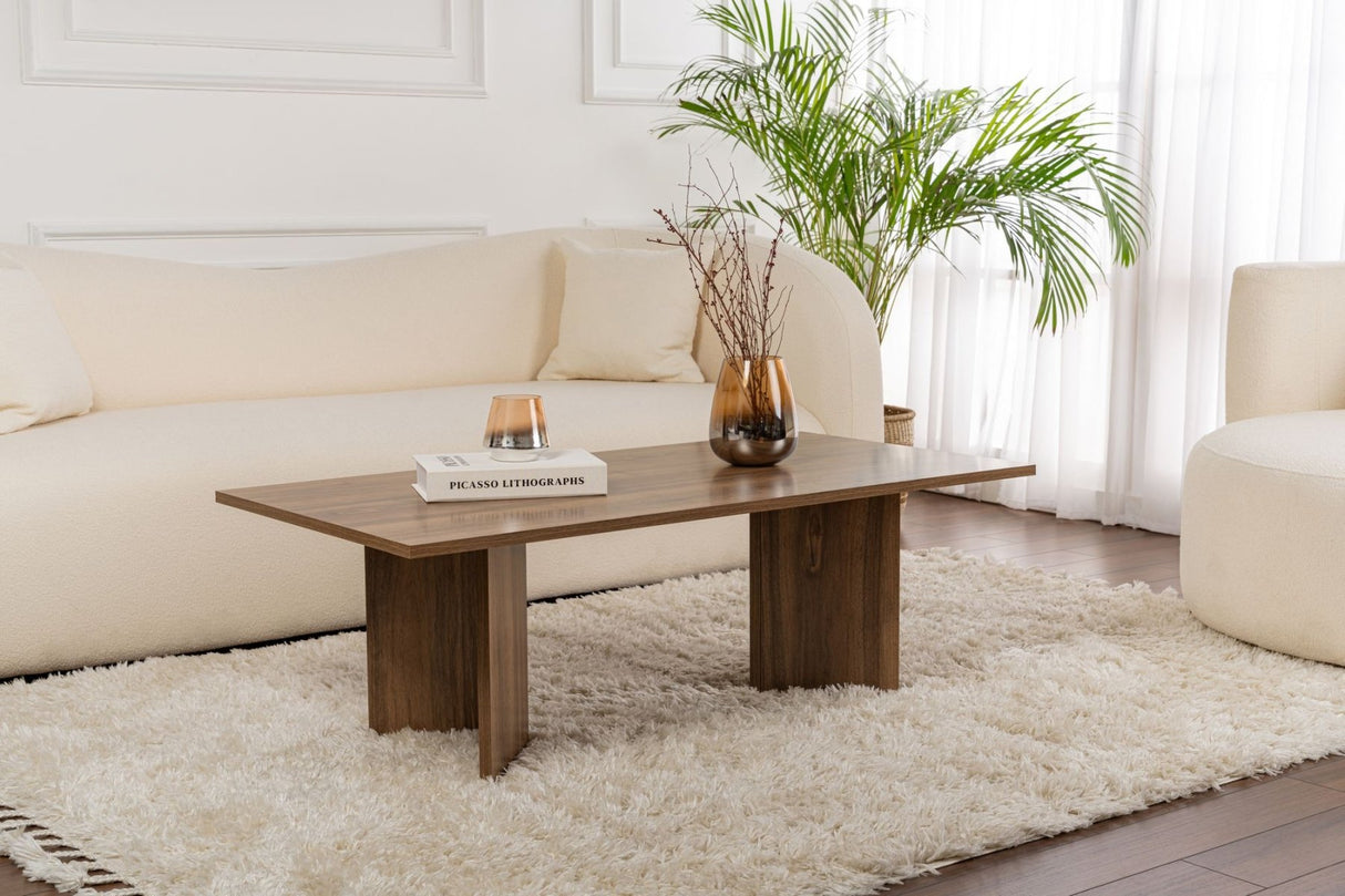Rechteckiger Couchtisch Siban Walnussholzoptik - 119x60 cm 
