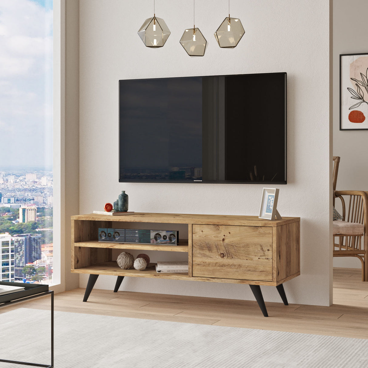 TV -Möbel Riva Atlantic Pine Melamin 110x44x40 cm