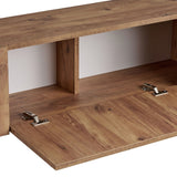 Nexus TV-Schrank in Eichenoptik mit schwarzer 180 cm großer Atlantic Pine-Eichenoptik und schwarzem melaminbeschichtetem Holzverbundstoff