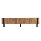 Nexus TV-Schrank in Eichenoptik mit schwarzer 180 cm großer Atlantic Pine-Eichenoptik und schwarzem melaminbeschichtetem Holzverbundstoff