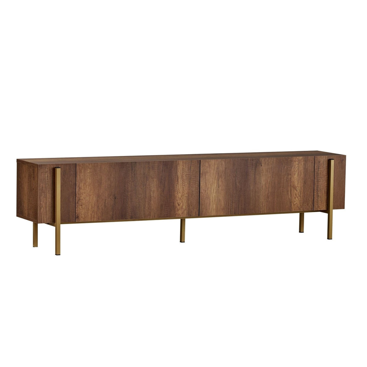 TV-Schrank Nexus in Walnussoptik mit Gold 180 cm Barocker Walnusslook mit Gold Melaminbeschichtetes Holz