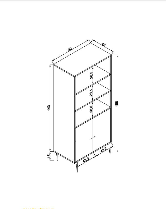 Bücherregal Hazeran Oak Buchenholz 40x90x cm