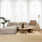 Modulare Bank 3sitzer mit Hocker Doeblo Beige