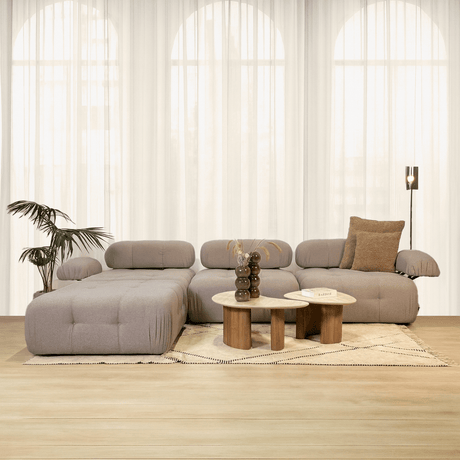 Modulare Bank 3sitzer mit Hocker Doeblo Beige