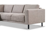 Moderner 3-Sitzer Ecksofa Rechts Taupe Stoff Aniko mit Liege 240x197x78 cm