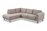 Moderner 3-Sitzer Ecksofa Rechts Taupe Stoff Aniko mit Liege 240x197x78 cm