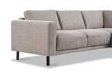 Moderner 3-Sitzer Ecksofa Rechts Taupe Stoff Aniko mit Liege 240x197x78 cm