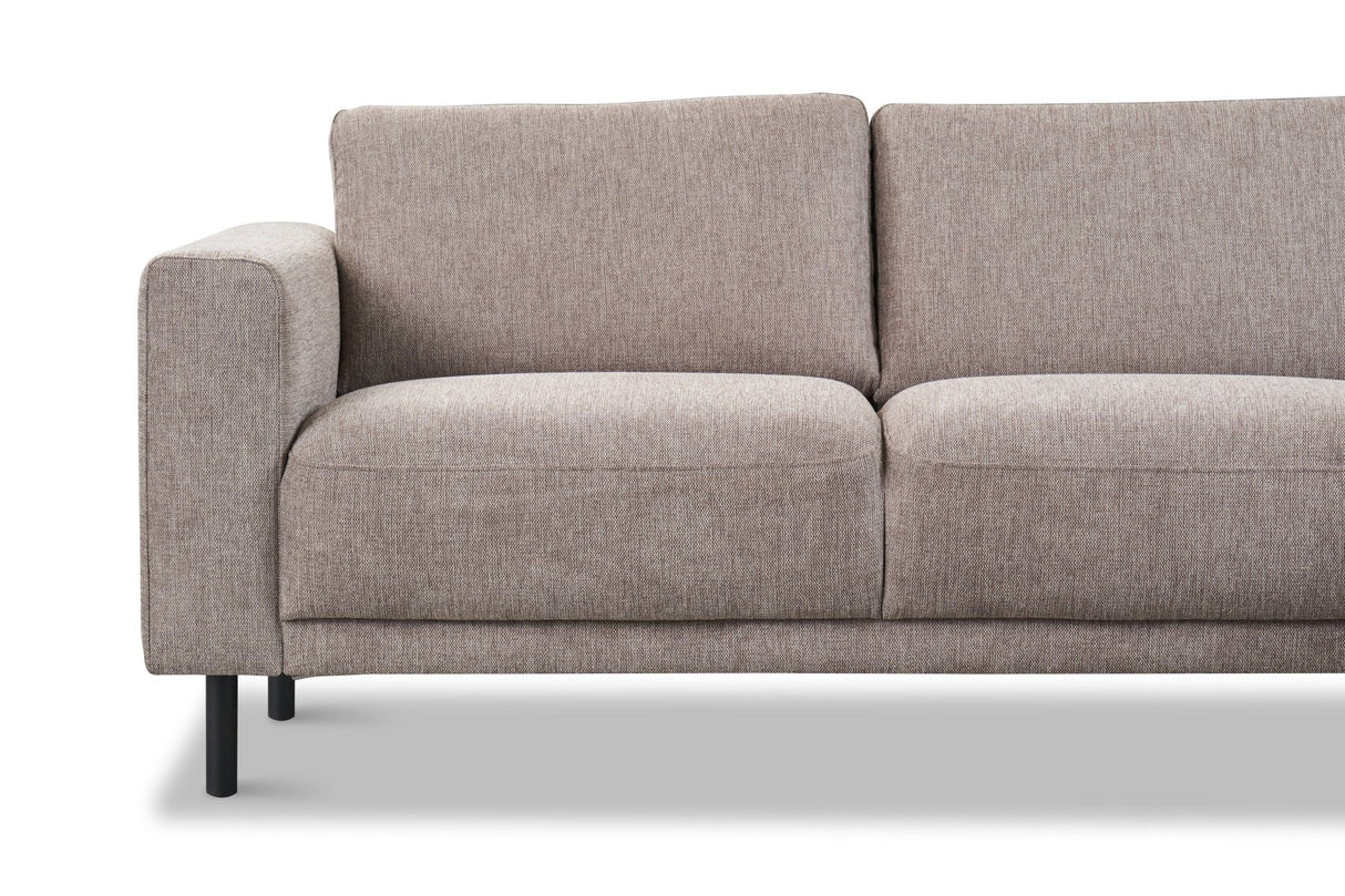 Moderner 3-Sitzer Ecksofa Rechts Taupe Stoff Aniko mit Liege 240x197x78 cm