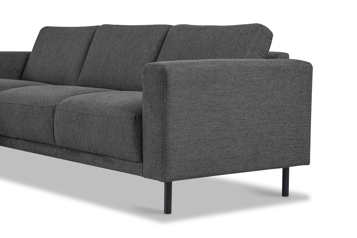 Moderne Hoekbank Links Antraciet Stof Aniko met Chaise Longue 238x142x78 cm