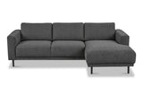 Moderne Hoekbank Rechts Antraciet Stof Aniko met Chaise Longue 238x142x78 cm