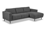 Moderne Hoekbank Rechts Antraciet Stof Aniko met Chaise Longue 238x142x78 cm